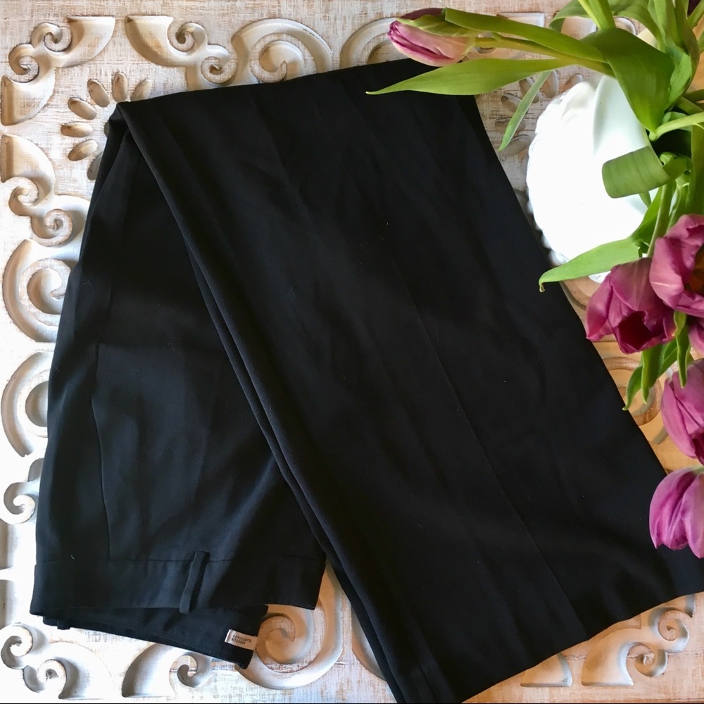 BLACK WIDE LEG DRESS PANTS
